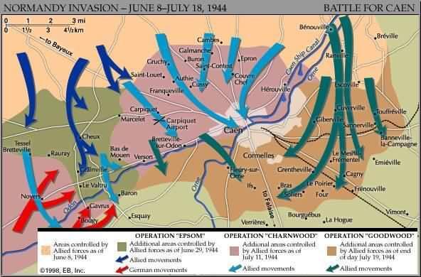 Image result for battle of caen map